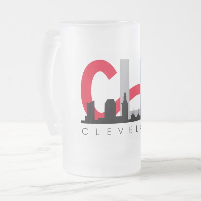 CLE Frosted Bierkrug Mattglas Bierglas (Vorderseite Links)