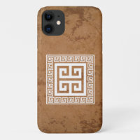 Clé grecque Motif blanc design iPhone / coque ipad