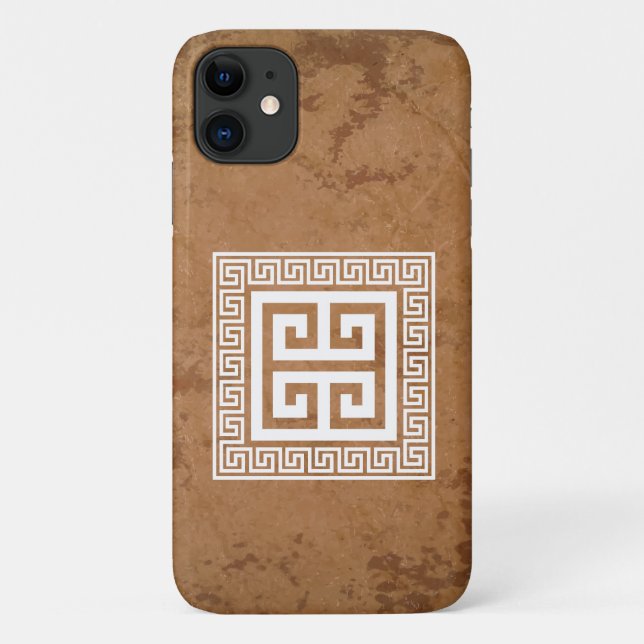 Clé grecque Motif blanc design iPhone / coque ipad (Dos)