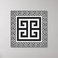 Clé grecque Motif noir toile design Imprimer