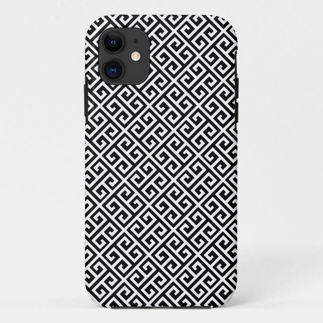 Clé grecque noire et blanche Motif iPhone 5 Coque (Dos)