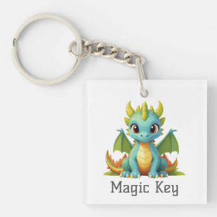 Clé magique Vert Bébé Bleu Porte - clé Dragon