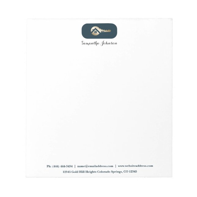 Clé or élégant Bloc-notes pour réalteur d'épinette (Devant)