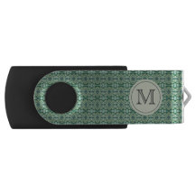 Commande verte de pouce d'USB de monogramme de