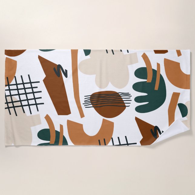 Clean Abstract Boho Pattern | Modern Minimal Strandtuch (Vorderseite)