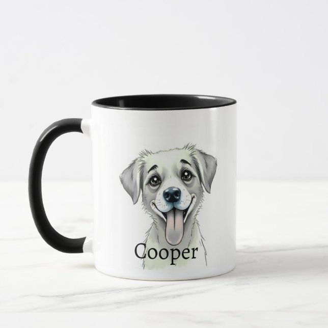 Clean Aesthetic Pet Name & Photo Mug (Gauche)