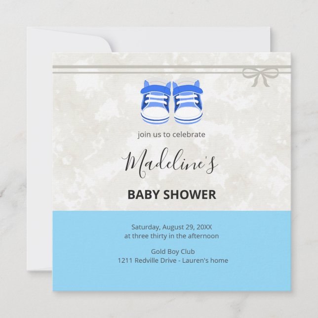 Clean Baby Shower Invitation – Customizable  Save The Date (Vorderseite)