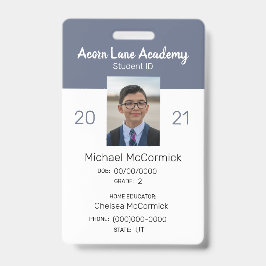 Clean Blue Homeschoor Student ID Abzeichen Ausweis
