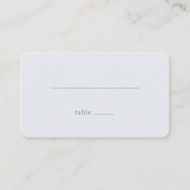Clean Blue Table Template Platzkarte (Vorderseite)