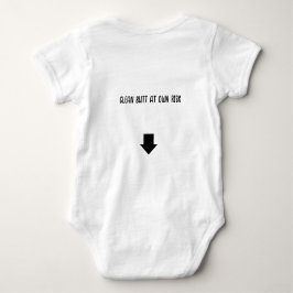 clean butt at own risk one piece  baby strampler