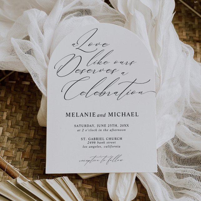 Clean Classic Script Calligrafy QR Code Hochzeit Einladung (Von Creator hochgeladen)