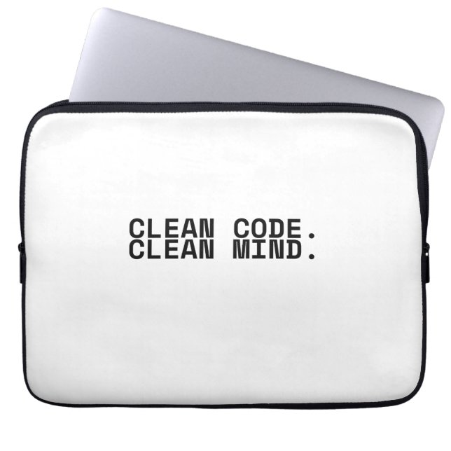 Clean Code Clean Mind Minimalist 13-Zoll-Laptop  Laptopschutzhülle (Vorderseite)