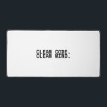 Clean Code Clean Mind Minimalist Tech Desk Mat Schreibtischunterlage<br><div class="desc">Define your mental architecture. This premium,  expansive desk mat provides a high-contrast visual anchor,  reminding the lead operator that structured input leads to clear execution.</div>