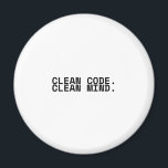 Clean Code Clean Mind Minimalist Technical Magnet<br><div class="desc">Anchor your logic. A high-quality magnet featuring sharp, high-contrast typography, perfect for file cabinets or command center whiteboards.</div>