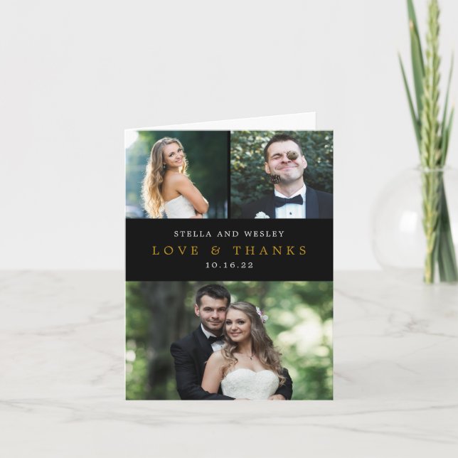 Clean Collage EDITABLE FARBE Danke Karte (Vorderseite)