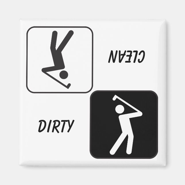 "CLEAN / DIRTY" Abstraktes Geschirrspülmagazin Magnet (Vorne)