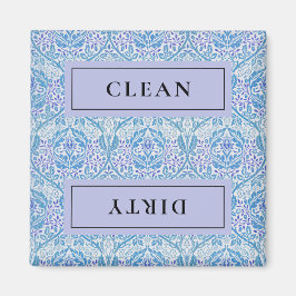 CLEAN DIRTY Blue Floral Geschirrspüler Magnet