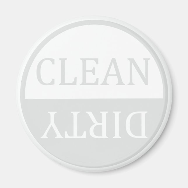 Clean dirty light grey dishwasher magnet (Vorne)