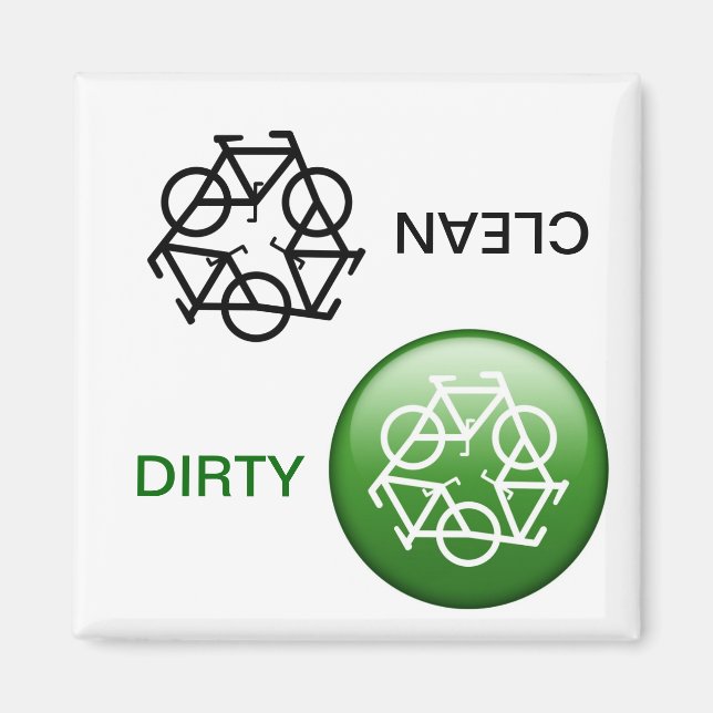 "CLEAN / DIRTY" - Magnet für die erneute Zyklusprü (Vorne)
