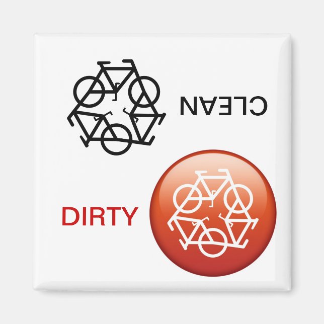 "CLEAN / DIRTY" - Magnet für die erneute Zyklusprü (Vorne)