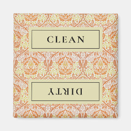 CLEAN DIRTY Orange Floral Geschirrspüler Magnet