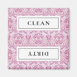 CLEAN DIRTY Pink Floral Geschirrspüler Magnet