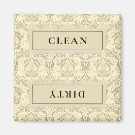CLEAN DIRTY Sepia Tan Floral Geschirrspüler Magnet