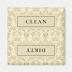 CLEAN DIRTY Sepia Tan Floral Geschirrspüler Magnet