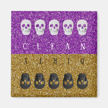 Clean Dirty Skulls Gold Lila Cooler Glitzer