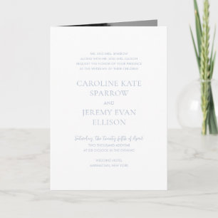 Clean Dusty Blue QR Code Elegante Hochzeit Einladung