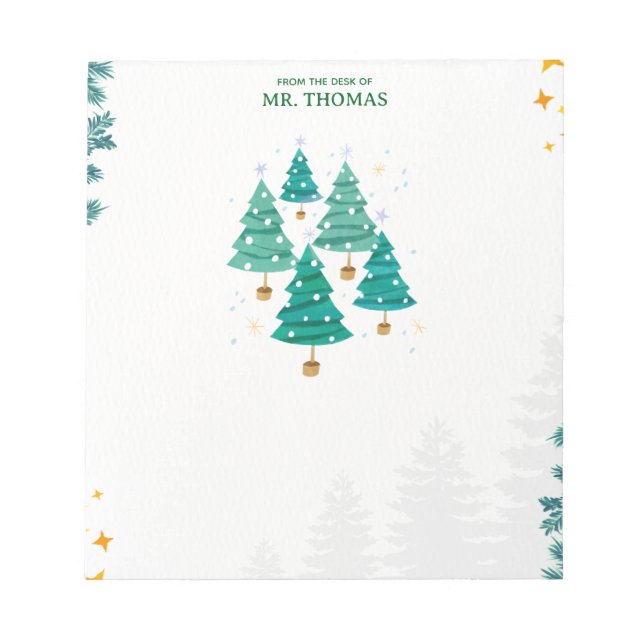 Clean Green Christmas Bäume Notizblock (Vorderseite)