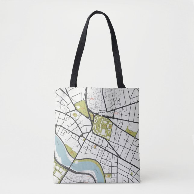 CLEAN HARVARD UNIVERSITY MASSACHUSETTS KONTUR MAP TASCHE (Vorderseite)