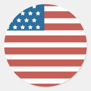 Clean Lines US-Flagge 4. Juli Runder Aufkleber