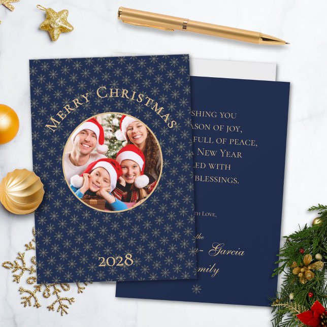 Clean Midnight Blue Gold Snowflakes Weihnachten (Von Creator hochgeladen)