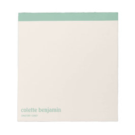 Clean Minimalist Turquoise-Green & Pale Peach Notizblock