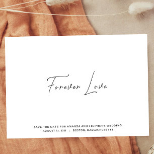 Clean Minimalistisch Forever Love Black & White Sc Save The Date
