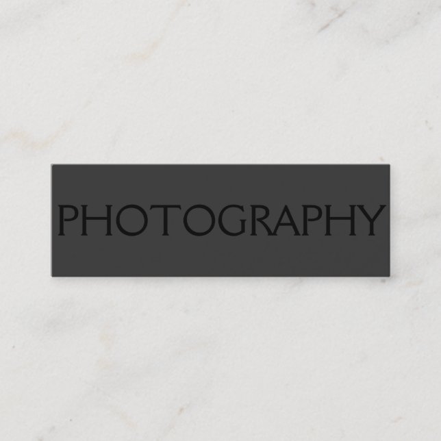 Clean Simple Black Out Fotograf Business Card Mini Visitenkarte (Vorderseite)
