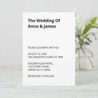Clean Simple Faire-part de mariage moderne