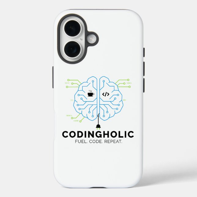 Clean Tech Brain für Programmierer und Entwickler iPhone 16 Hülle (Rückseite)