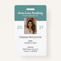 Clean Turquoise Homeschool Educator ID Badge