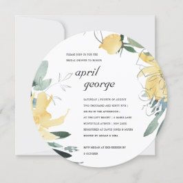 CLEAN YELLOW GREEN FLORAL BRAUTPARTY EINLADEN DANKESKARTE