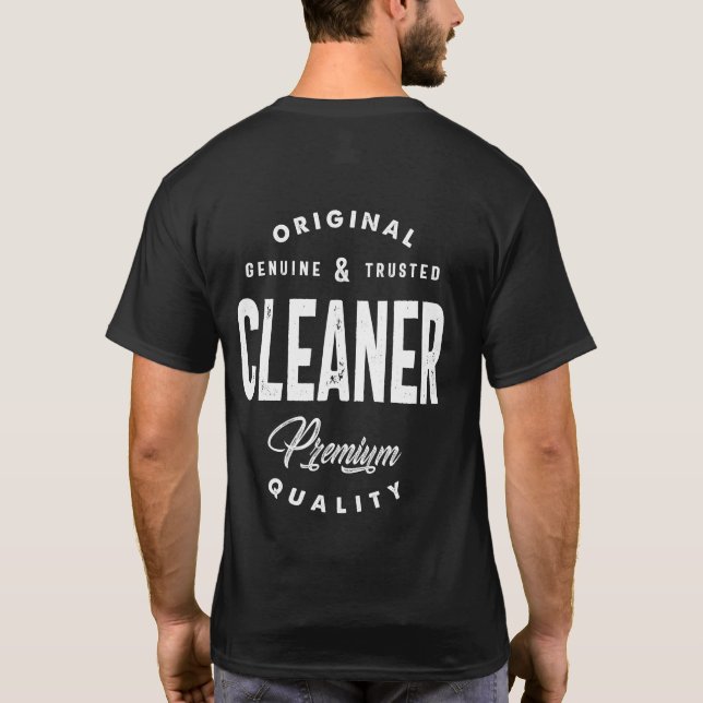 Cleaner Job Title T-Shirt Geschenke Mens Frauen (Rückseite)