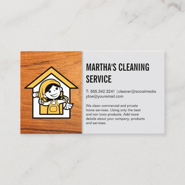 Cleaner Lady | Behaltend Dienstleistungen im Haus Visitenkarte (Vorderseite)