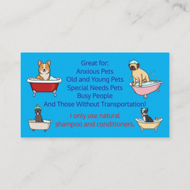 Cleanest Pup LLC Business Card Visitenkarte (Rückseite)