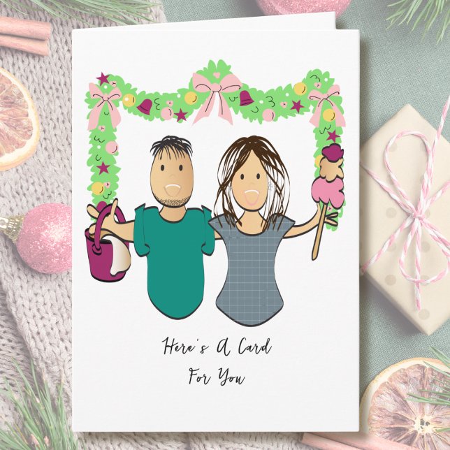 Cleaning Couple Cartoon Funny Thank You  Karte (Von Creator hochgeladen)