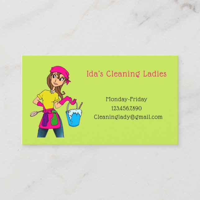 Cleaning Ladys Company Business Card Visitenkarte (Vorderseite)