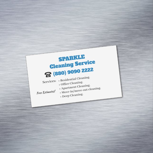 Cleaning Service Magnetische Visitenkarte (Beispiel)