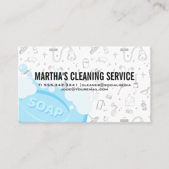 Cleaning Services | Soap Bubbles | Maid Visitenkarte (Vorderseite)