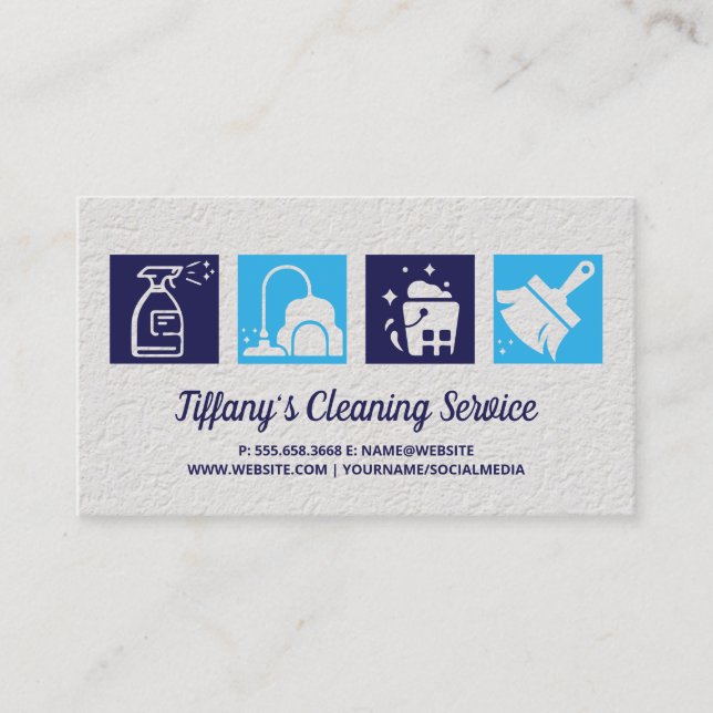 Cleanings-Service-Symbole Visitenkarte (Vorderseite)