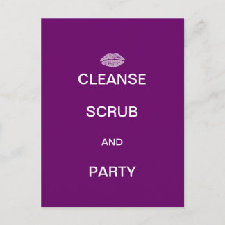 Cleanse Scrub und Party Violet Postkarte